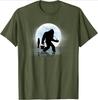 Bigfoot Fishing Funny Sasquatch and Fish Night Fishing design100 cotton Oneck short sleeve casual printed Unisexs Tshirt