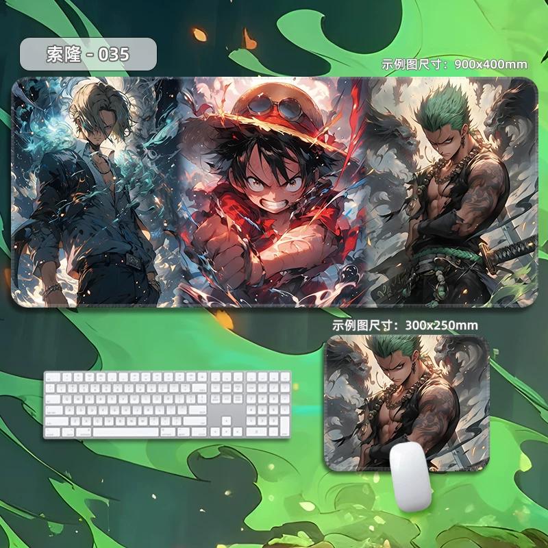 High Quality Roronoa Zoro ONE PIECE Leather Mouse Pad Oversized Small Cartoon Office Game E-sports Computer Keyboard Pad Table Mat Animation Periphery