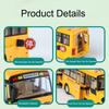 1:24 Scale School Bus Model Toy Alloy Diecast Pull Back Doors Opened Simulation Storytelling Vehicles Sound Light Gift for Child