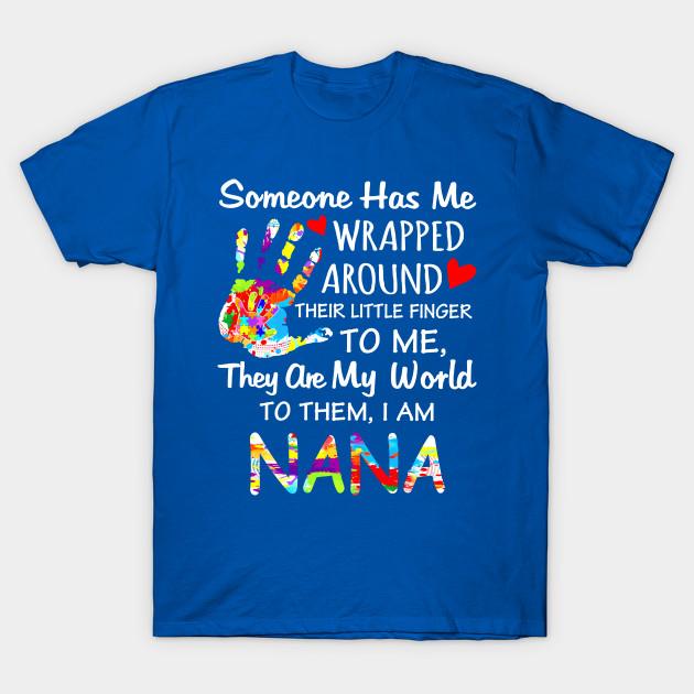 

Unisex Fashion TShirt Wrapped Around Their Little Finger Autism Nana Print TShirt Plus Size XS-6XL T-Shirt 100%Cotton Tops O Neck Short Sleeve Tees S синій