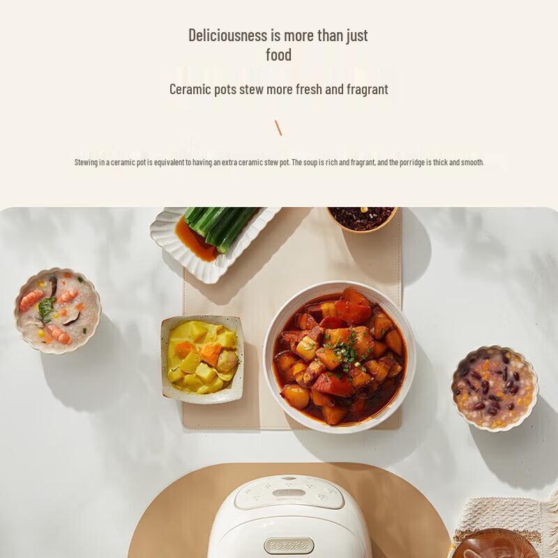 Tianji 1.2L Smart Mini Rice Cooker with Ceramic Pot CN Plug (adapter Included)