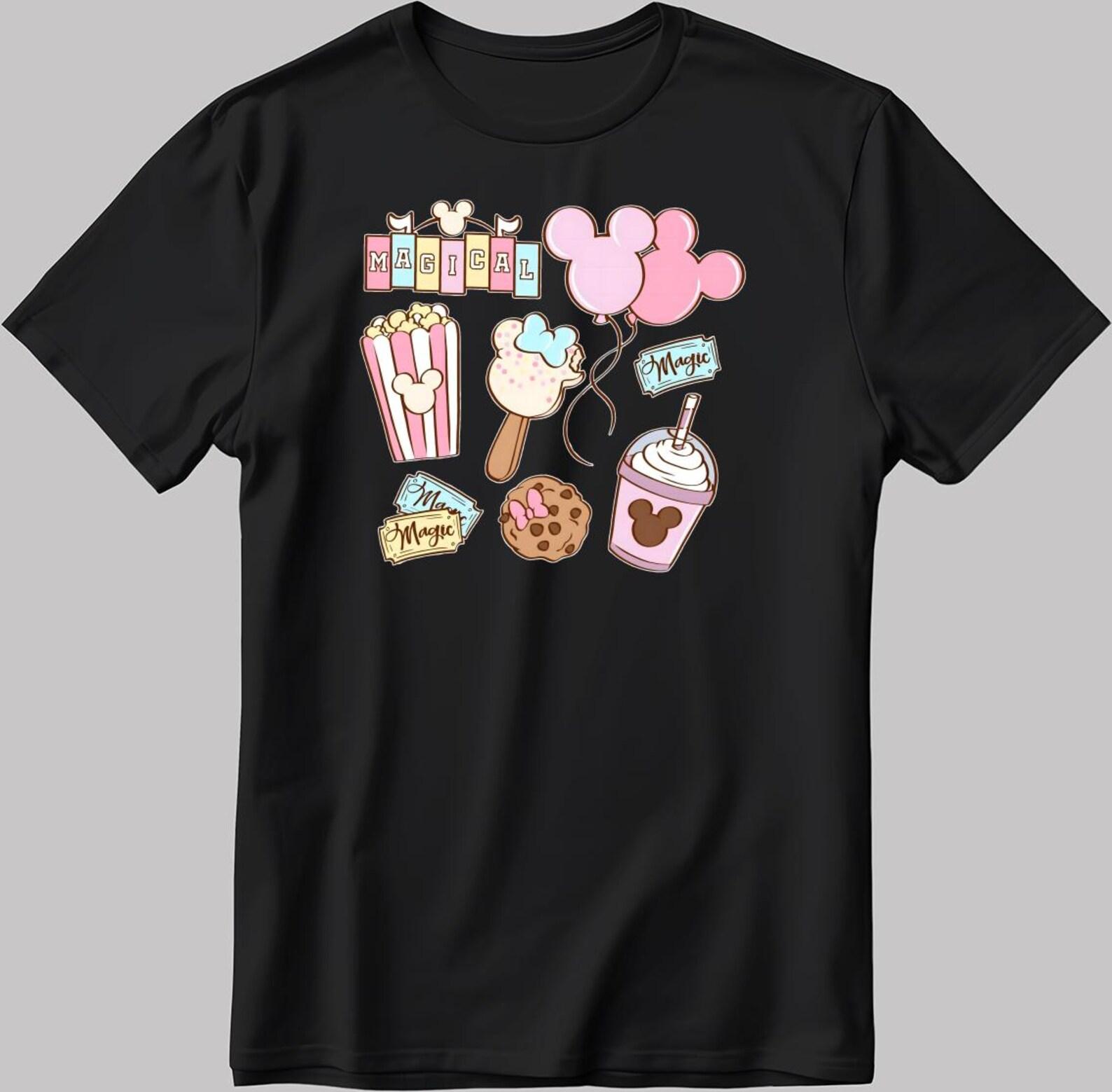 Magical Park Snacks, Disney-themed Foodie Short Sleeve White-Black Men s / Women s T-Shirt DE562 3XL