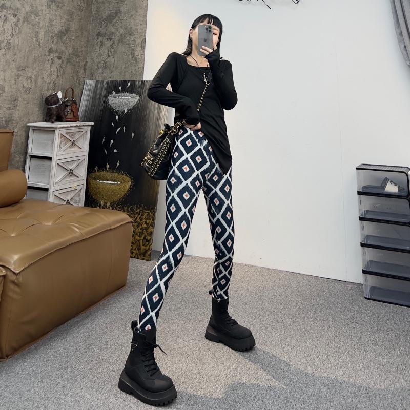 2025 Plaid High-Waist Stretchy Skinny Leggings for Women - Trendy Outerwear