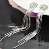 Jewelry Personality Temperament Crystal Tassel Earrings Bridal Wedding Earrings For Women Long Hanging Earrings