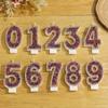 Champagne Glittering Seven-Color Luxury Number Candles for Birthdays
