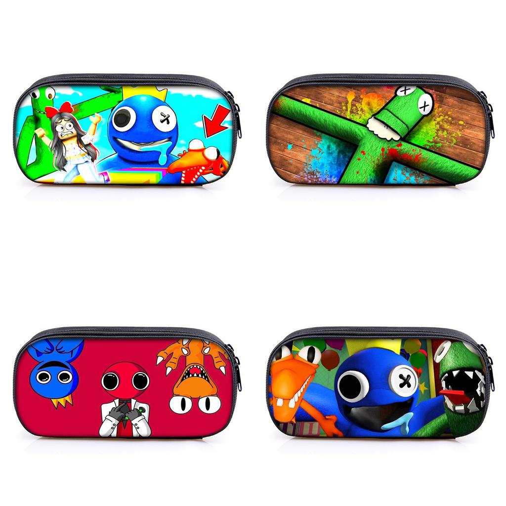 Rainbow Friends Pencil Case With Polyester Material For School Kids Gift Storage Organizer