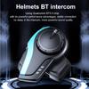 Hysnox HY-02 Motorcycle Helmet Intercom BT5.0 Hands-free Interphone Full Duplex for Six Motorcycle