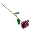 Real Purple Rose 24K Gold Dipped Preserved Flower Gifts with Stand for Valentines Day Anniversary