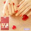 Warm-Tone Nail Stickers 24pcs | Self-Adhesive Strips, Caramel&Plaid Mix, Quick 5-Min Manicure