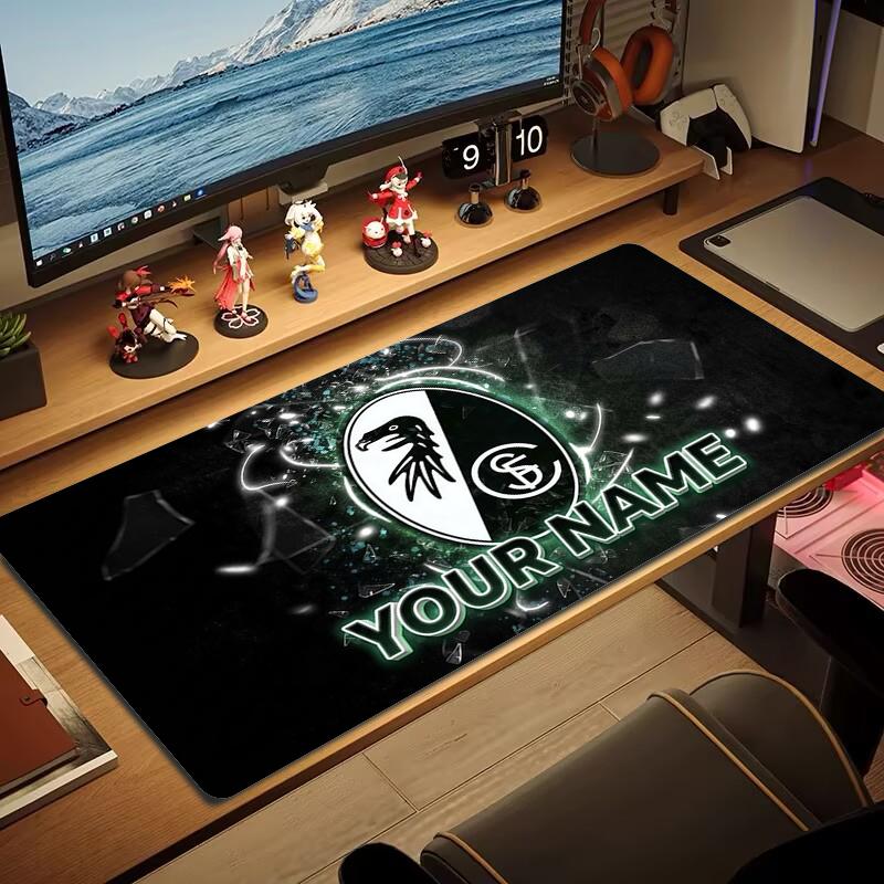 Custom Name Sc Freiburg Mouse Pad Large Gaming Table Cushion Nonslip Laptop Tablet Big Mousepad Xxl Mat Mini Pc Playmat With Lock Edge