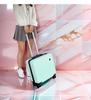 18-Inch Lightweight Leather Cabin Suitcase with Universal Wheels for Travel