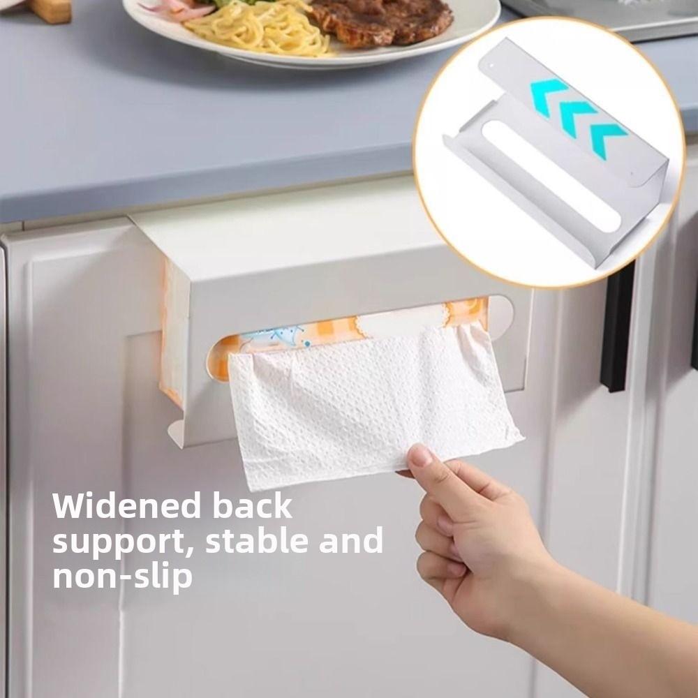 Moisture-proof Hanging Tissue Holder Punch-Free Paper Towel Rack  Kitchen Cabinet Doors
