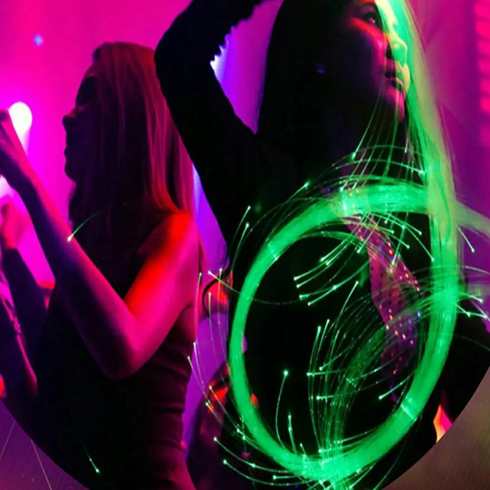 7 Colors 4 Modes 360 Degree Swivel Light Up LED Fiber Optic Whip for Rave Party Music Festival ( No Battery )