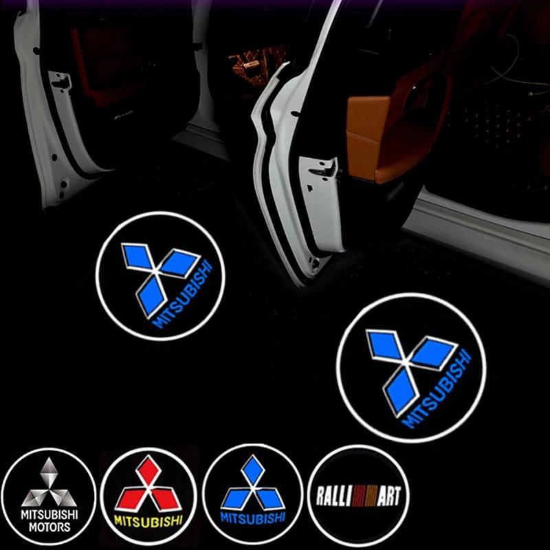 1Pair for Mitsubishi Ralliart ASX Lancer Cordia Pajero Outlander Galant Mirage Car Door Logo Welcome Light Shadow Lamp Projector HZ8
