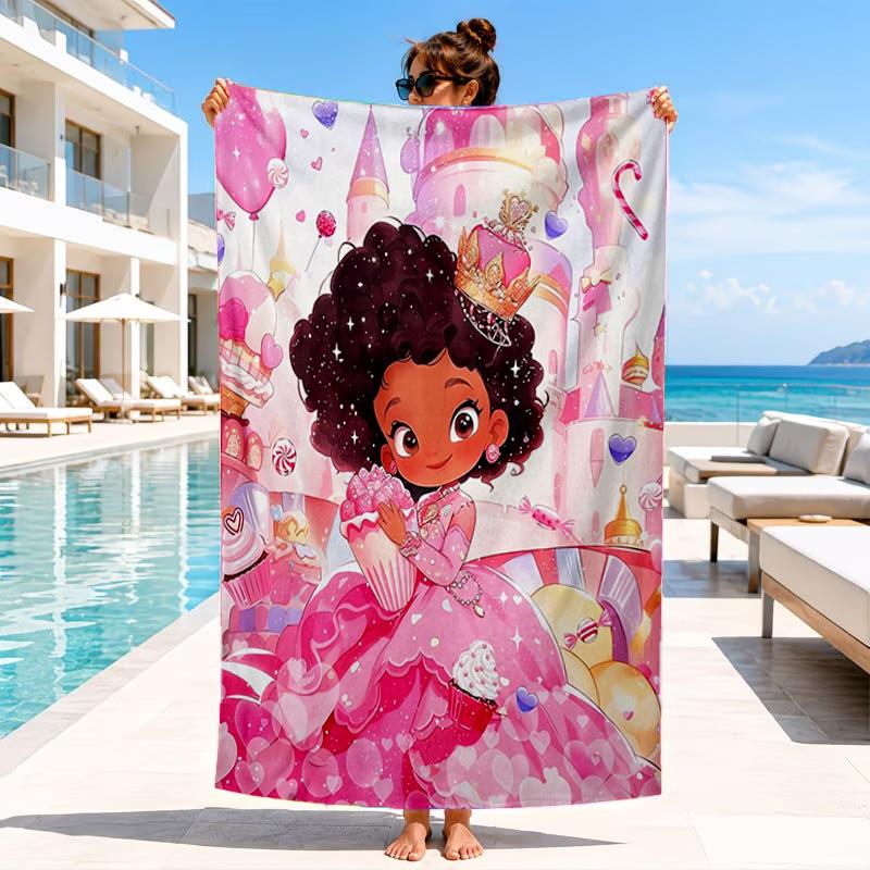 Black Princess Magic Celebration Beach Towel, Microfiber Beach Towel, Perfect For Pool, Beach, Travel, Home Decor Beach Party Fan gifts