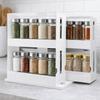Plastic 2 Layer Spice Storage Rack Large Capacity Spice Organizer  Bathroom