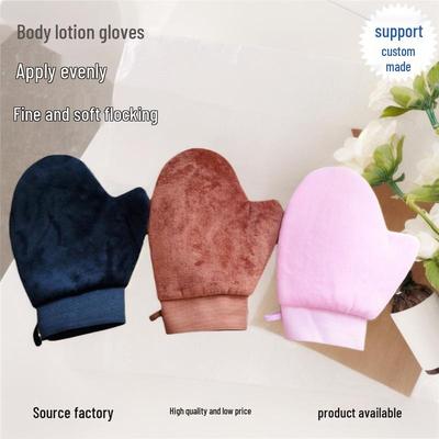 Waterproof Flocked Body Lotion Applicator Gloves for Tanning and Bathing