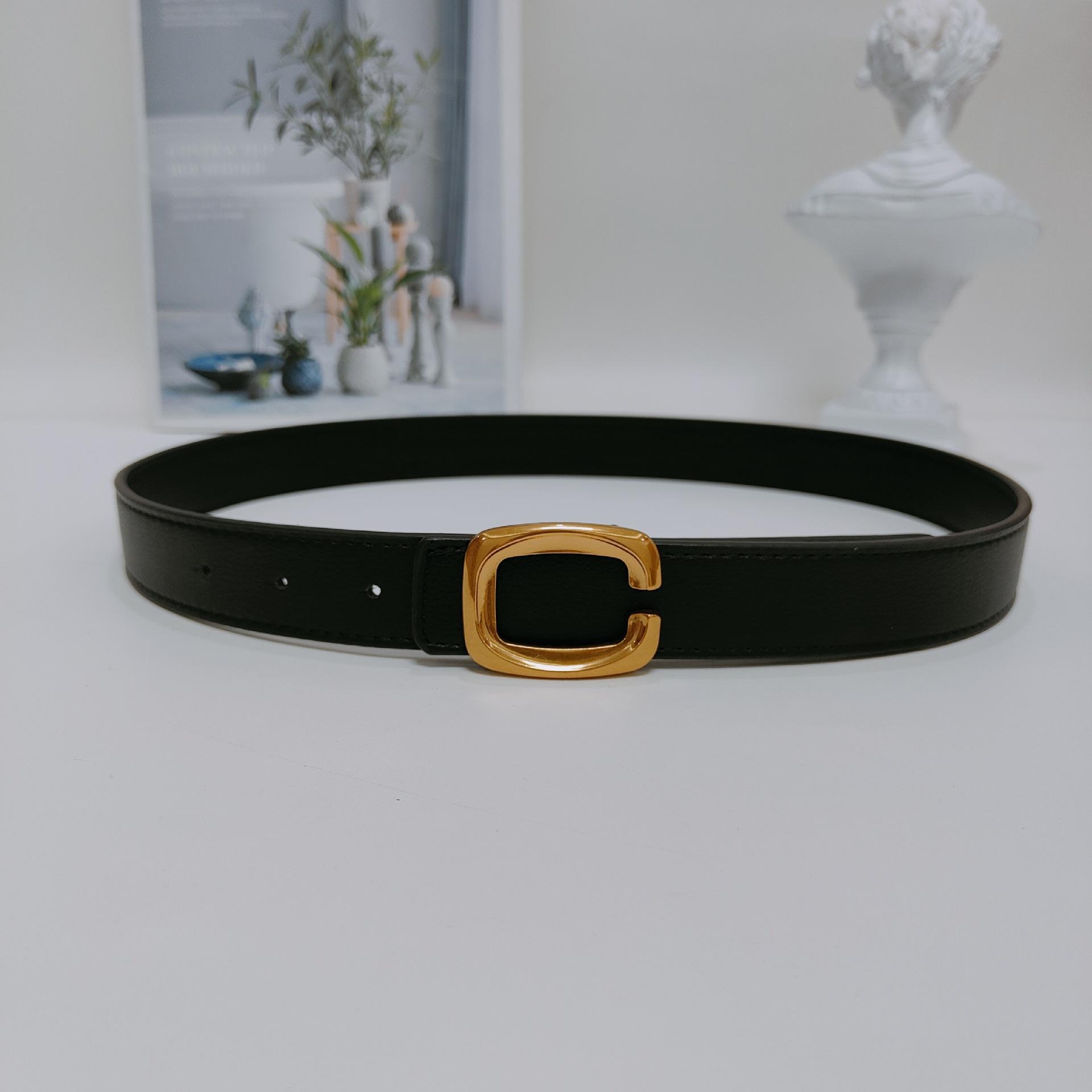 

Женский ремень из коровьей кожи, женский цветной ремень с U-образной пряжкой, простой ремень для джинсов, ремень для женщин 115cm чёрный