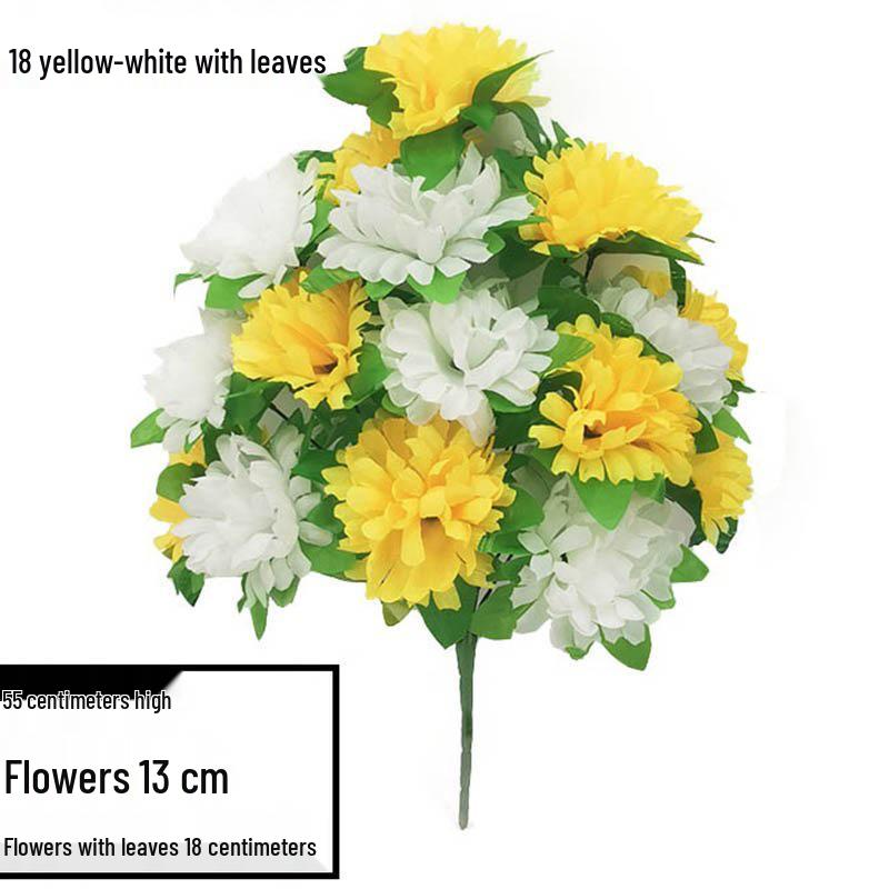 Qingming Chrysanthemenstrauß: Seidenblumen (künstlich) für das Gräberfegen und Friedhofsgedenken