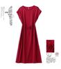 Elegant 2026 Mulberry Silk A-line Midi Dress - Fashionable Round Neck Design