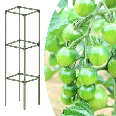 Quadratischer Tomatenkäfig, Pflanzenstäbe, Stützkäfige, Spalier, vielseitig, robust, Klettergerüst für Paprika