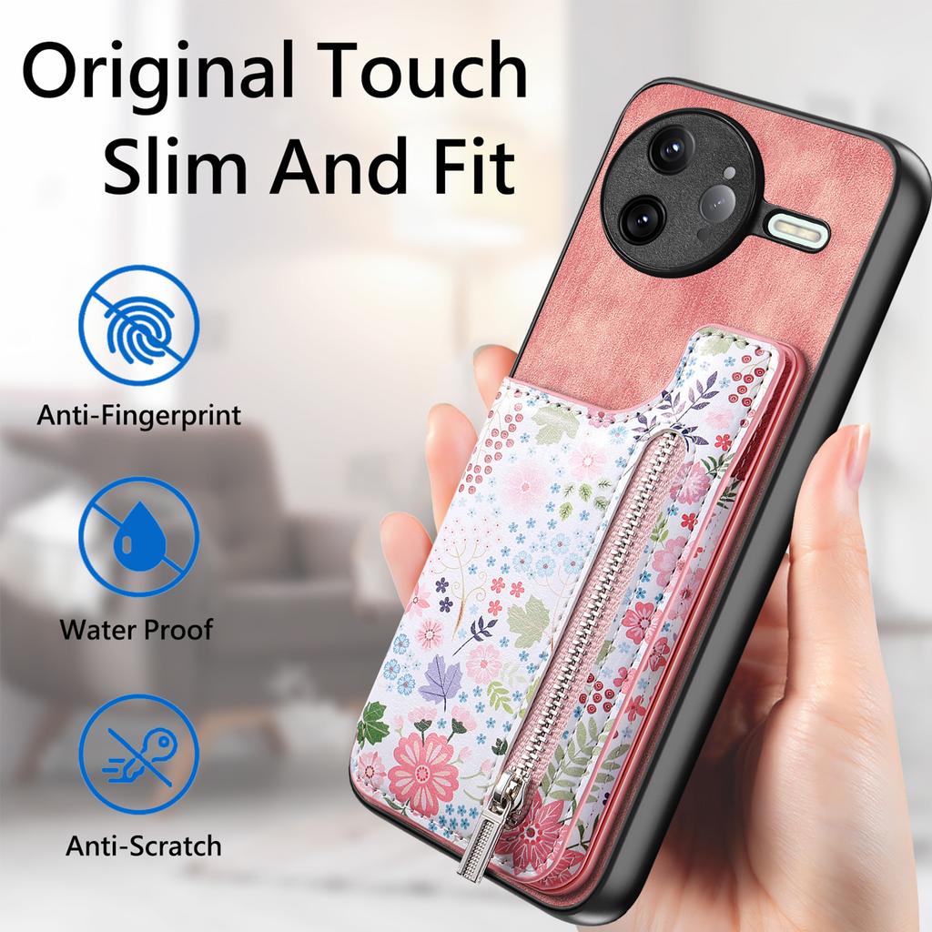 For Xiaomi Poco F7 Ultra 5G/Xiaomi Redmi K80 Pro 5G Leather Phone Cover with RFID Blocking Zipper Card Bag Kickstand