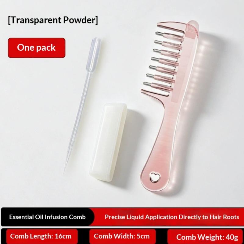 Unisex Transparent Essential Oil Massage Comb Reservoir Rolling Teeth Ergonomic Design for Comfortable Scalp Massage