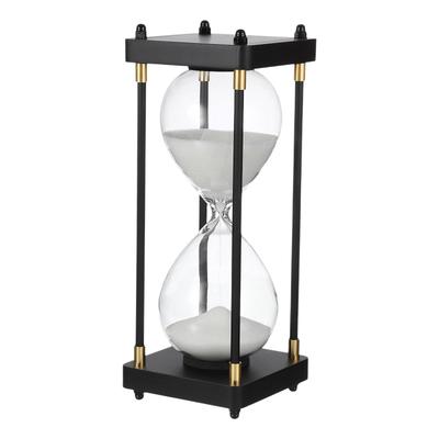PATIKIL Large Decorative 30-Minute Wooden Hourglass, Modern Style for Cooking Games, Offices, Classrooms, Kitchens, and Home Use, White (Style 1)