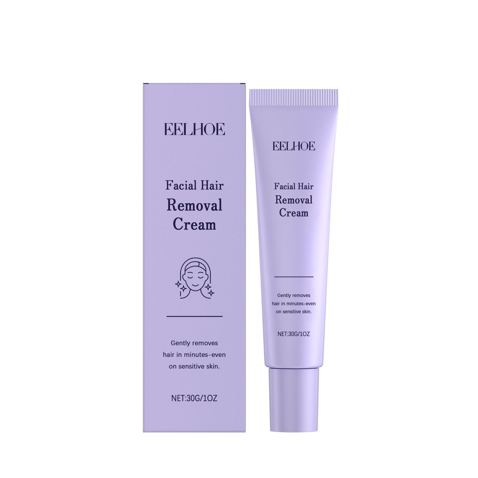 EELHOE Facial Hair Removal Cream Gentle cleansing, moisturizing, softening hair, for smooth and delicate facial skin