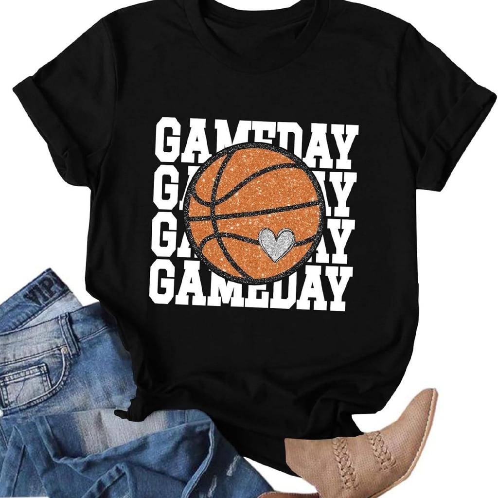 Basketball Mom Shirt Game Day Shirts Basketball Graphic Tshirts Basketball Lover Gifts Tops