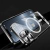 Luxusní pouzdro na telefon s magnetickým kovovým rámem pro iPhone 14 13 12 Pro Max Full Lens Glass Cover Matný průhledný zadní kryt