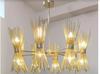 16-світловий 8-рукостий латунний люстра-світильник в стилі Mid Century Modern, полірована латунь, стиль Sputnik, великий, стиль Stilnova