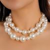 Moda Europeo-Americana: Collar Retro de Perlas Grandes para Mujer - Elegante Accesorio para Fiestas Nocturnas