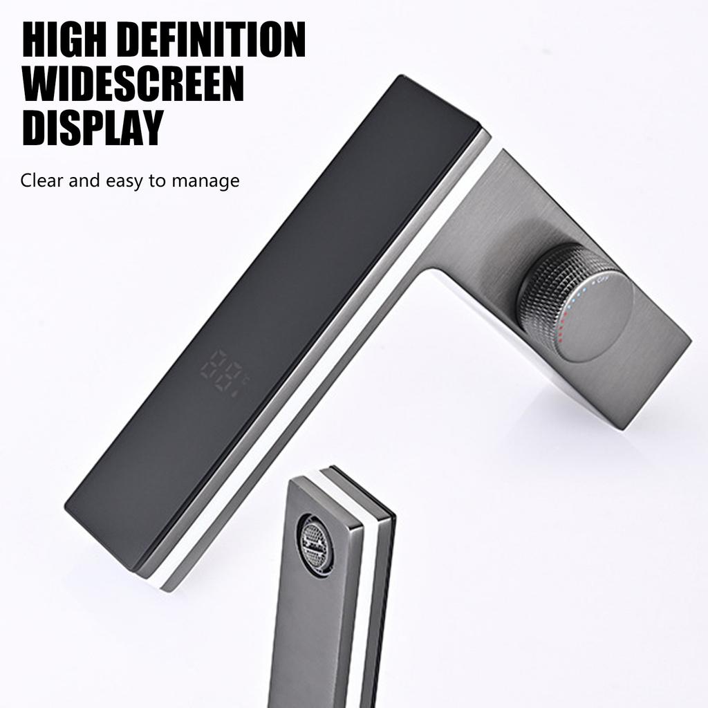 LED Washbasin Faucet with Digital Temperature Display Hot & Cold Water Mixer Tap LED Display Bathroom Sink Faucet
