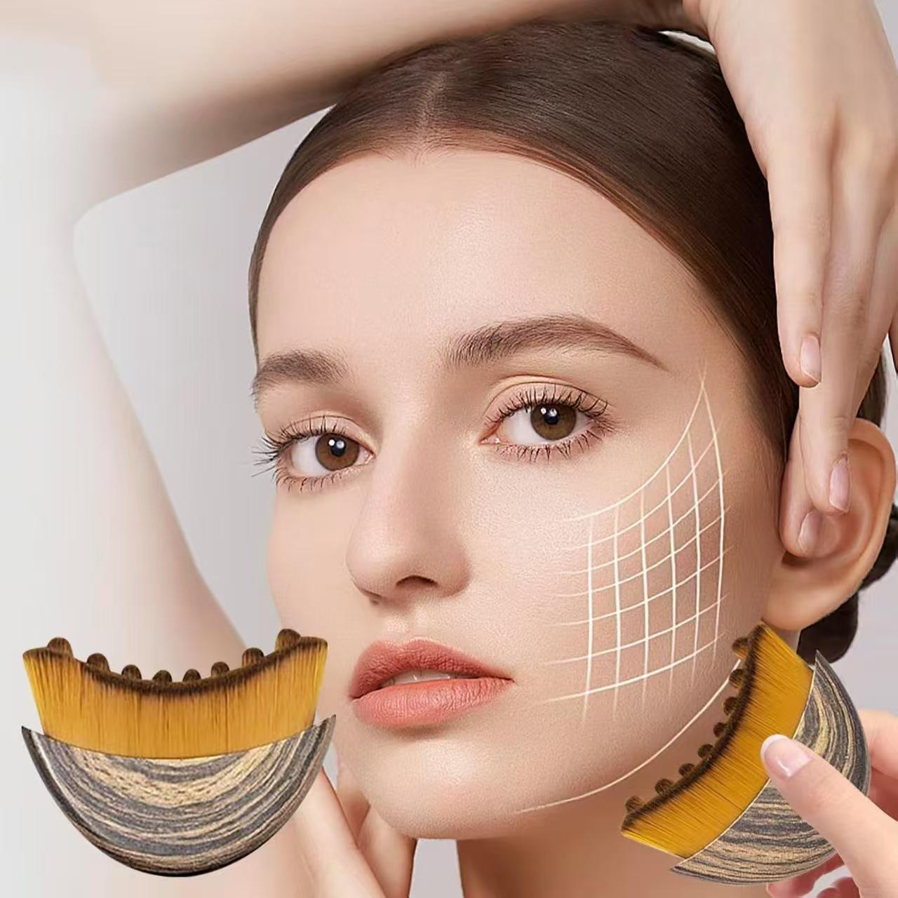 Лимфодренажная Гуаша Щетка для Лица и Глаз Large Contour Brush + OPP Bag