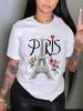 Short Sleeve TShirt Paris Eiffel Tower Graphic Print Unisexs Clothing Cute Short Sleeve Crew Neck Casual Top TShirt