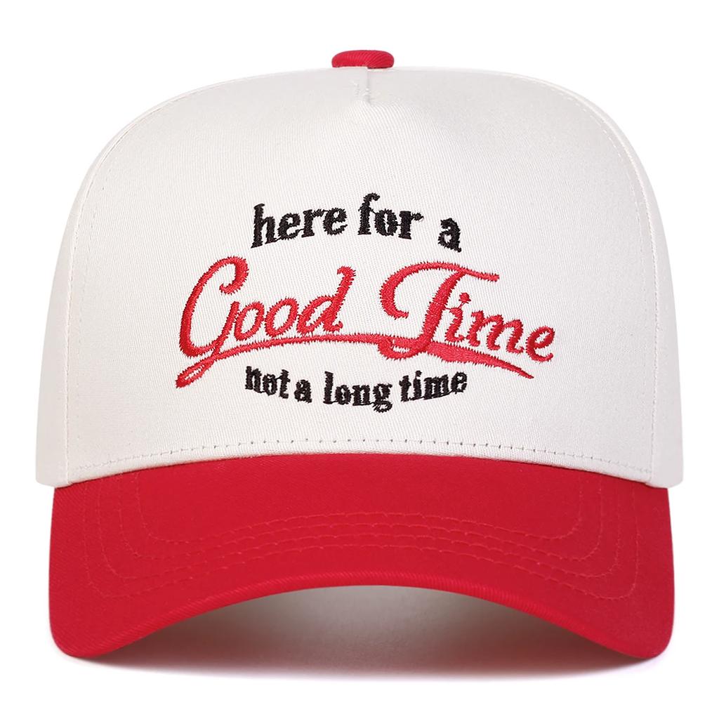Unisex GOOD TIME Letter Embroidery Baseball Caps Outdoor Adjustable Spring and Autumn Casual Sunscreen Hat