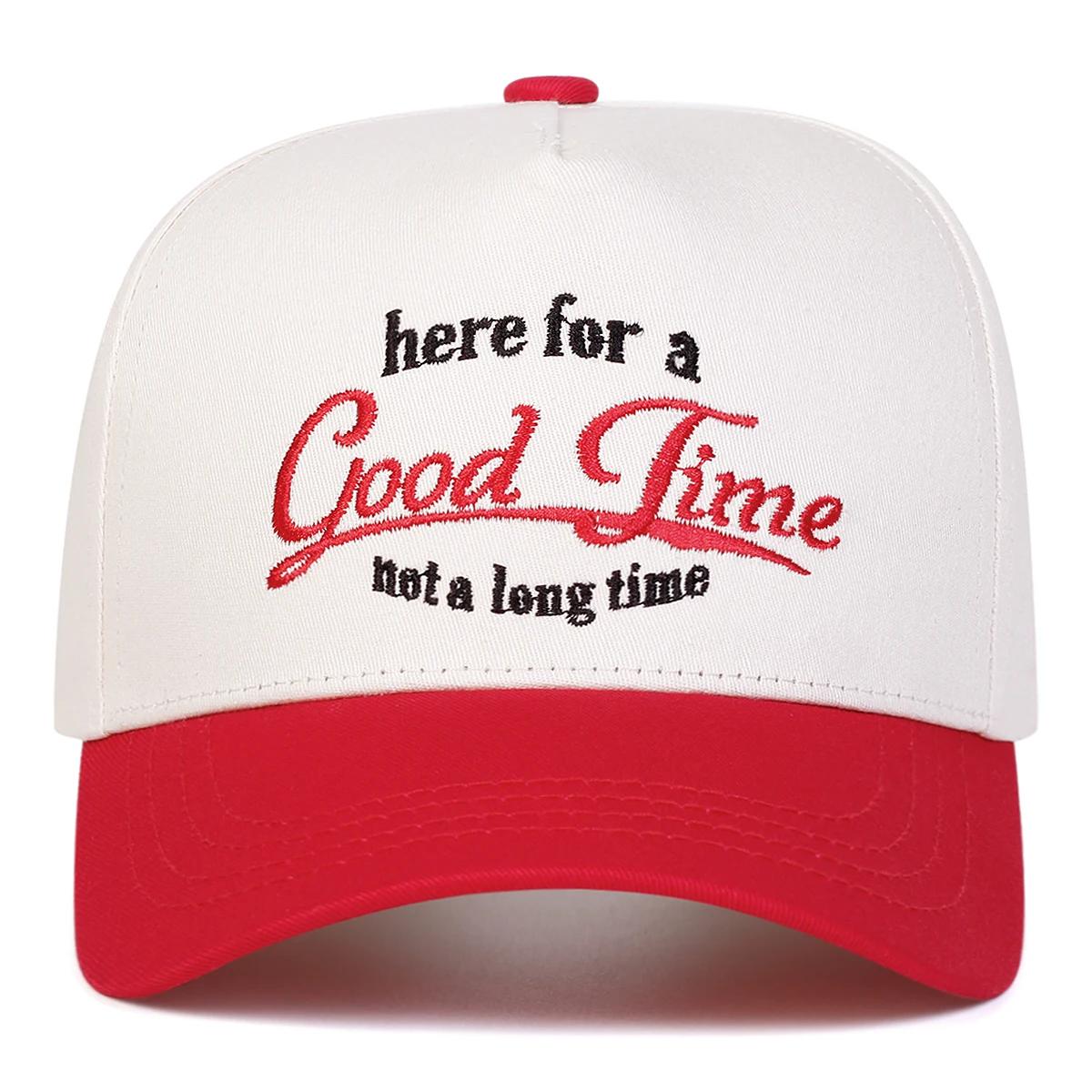 

Unisex Good Time Letter Embroidery Baseball Caps Spring Autumn Outdoor Adjustable Casual Hats Dad Hat Sunscreen Hat