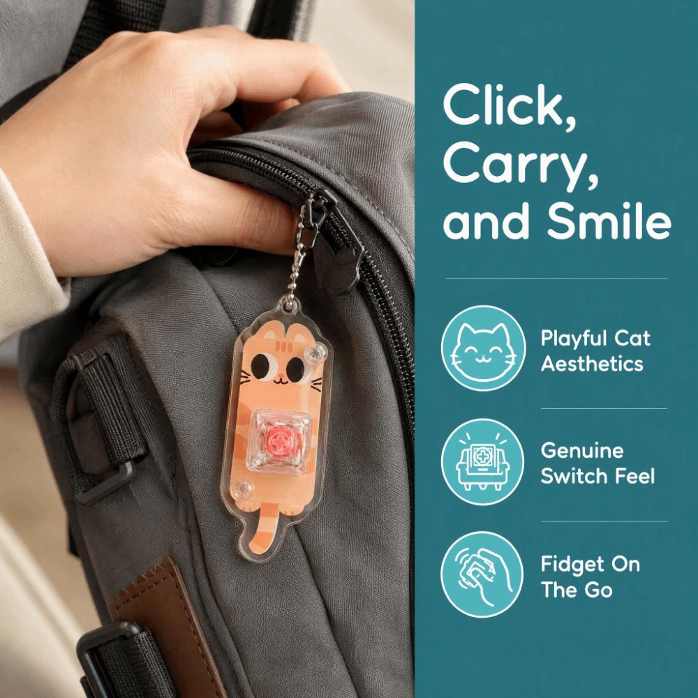 Portable Keychain Fidget Toy Tactile Button Toy Keychain Mechanical Keyboard Keychain  Office Use