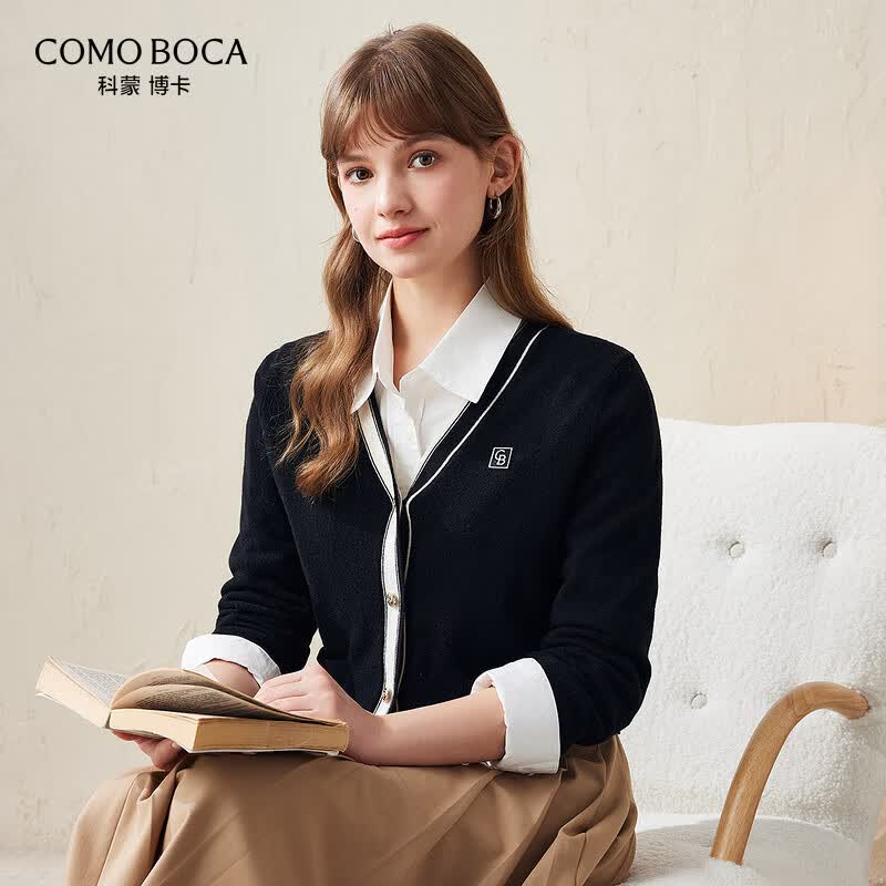 Women's V-Neck Thickened Wool Cardigan