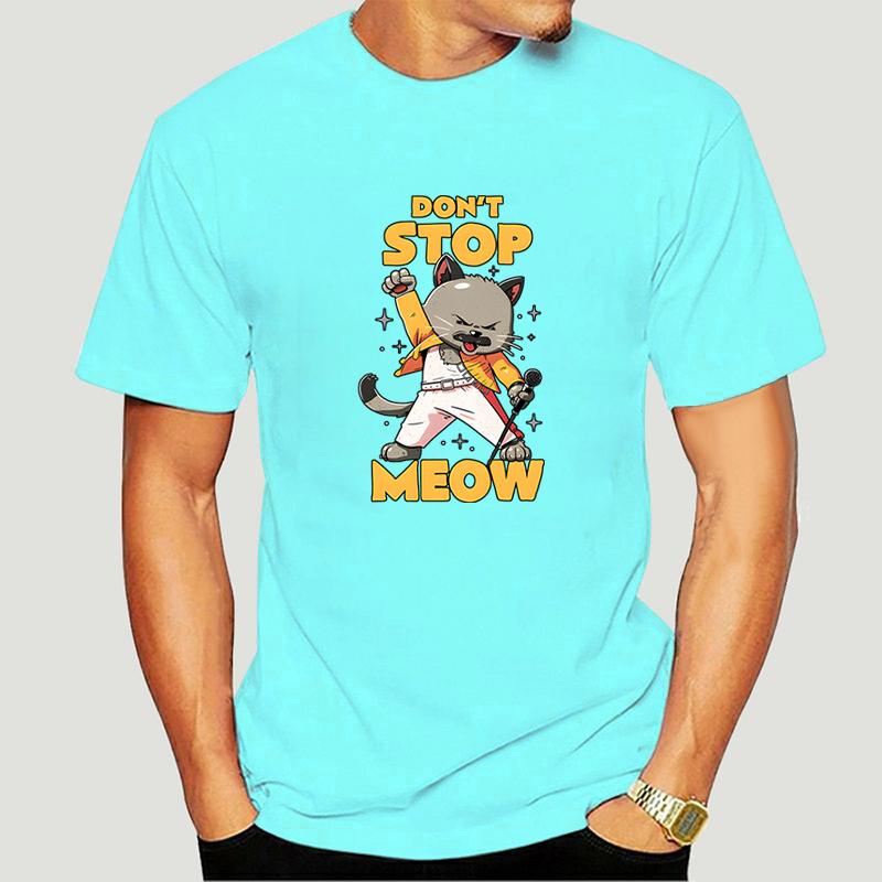 Lustiges Grafik-T-Shirt DON'T STOP MEOW Herren T-Shirt Druck Rap Rock Katze Kurze Ärmel Hip Hop Streetstyle Niedlich Cool Herren T-Shirts