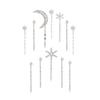 Alloy electroplating one-word clip jewelry, moon headdress, niche snowflake stacked hairpin set, women