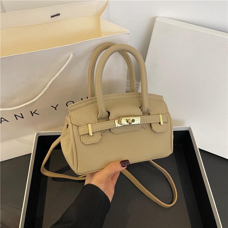Ny high-end litchimønster klassisk platinaveske bærbar skulder skrå crossbody dameveske