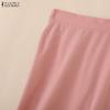 ZANZEA Lässige, elastische Taille, einfarbige, lockere Midiröcke für Damen