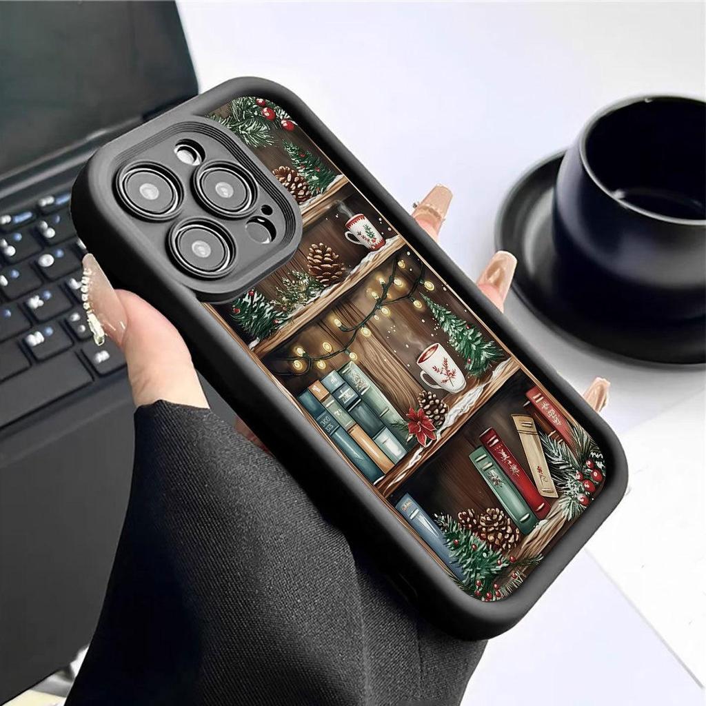 Christmas Bookshelf Ladder Black Phone Case for iPhone 14/15/16/17 Pro Max
