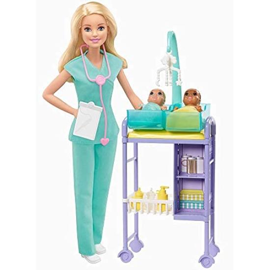 Barbie Baby Doctor Playset with Blonde Doll 2 Infant Dolls Toy Pieces Multi [Product]