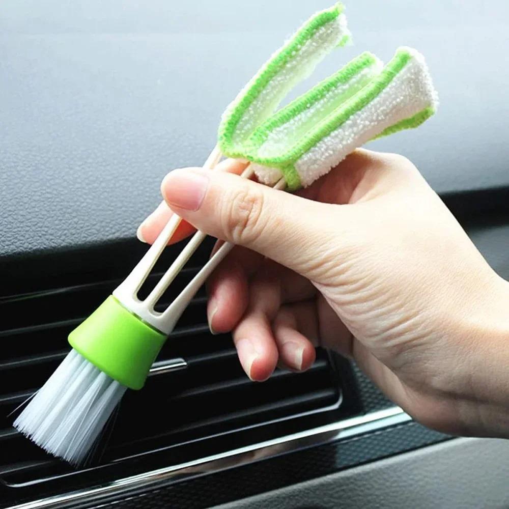 Dual Head Car Air Conditioner Air Vent Brush Dust Removal Dash Blinds Cleaning Brush Keyboard Multi-Use Brush Angel Brush