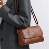 Ležérní Černá Hnědá Dámská Vintage Kožená Klopová Crossbody Taška, Měkká Koženková Taška přes Rameno, Všestranná Praktická pro Každodenní Použití