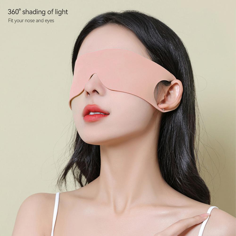 Light Blocking Portable Thin Ice Silk Eye Mask for Summer Travel Sleeping Blindfold with Ear Hanging Strap Unisex Eye Patch
