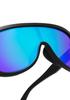 Dee Franklin Ajax Matte Sunglasses, Black/Blue Revo, DFSU910001-BLUE